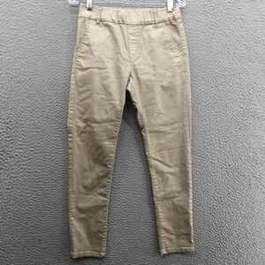 Bevy Flog Womens Pull On Pants Tan Size 26 Gold Metallic Geometric Slim Leg